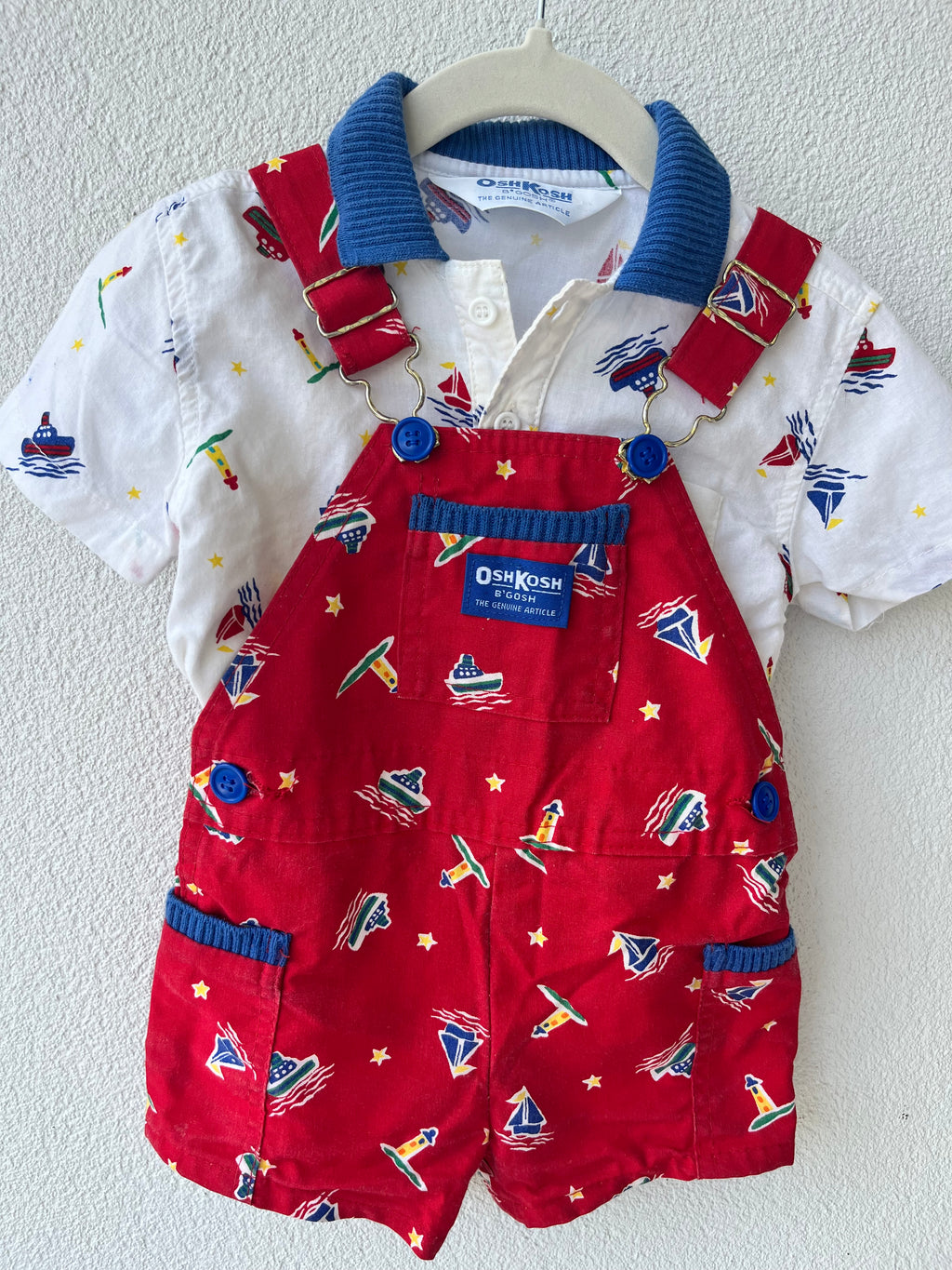 Oshkosh B'Gosh Sailboat Shortalls & Shirt